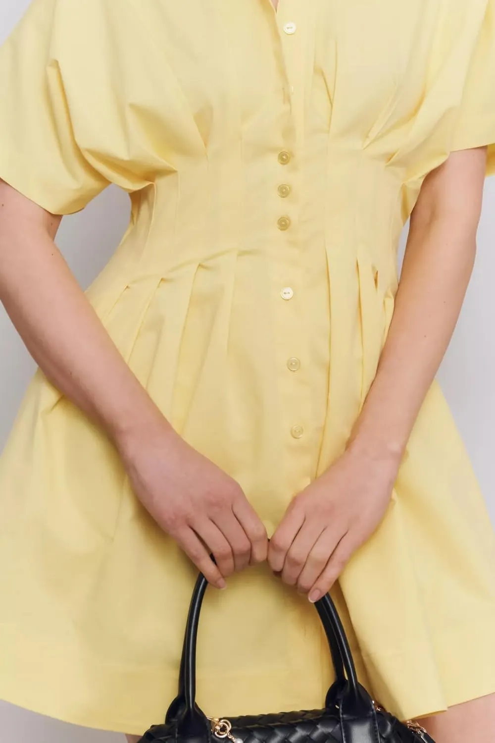 Women Button Down Pleated Shirt Dress Summer Short Sleeve Blouse Striped Print Corset Mini Dresses